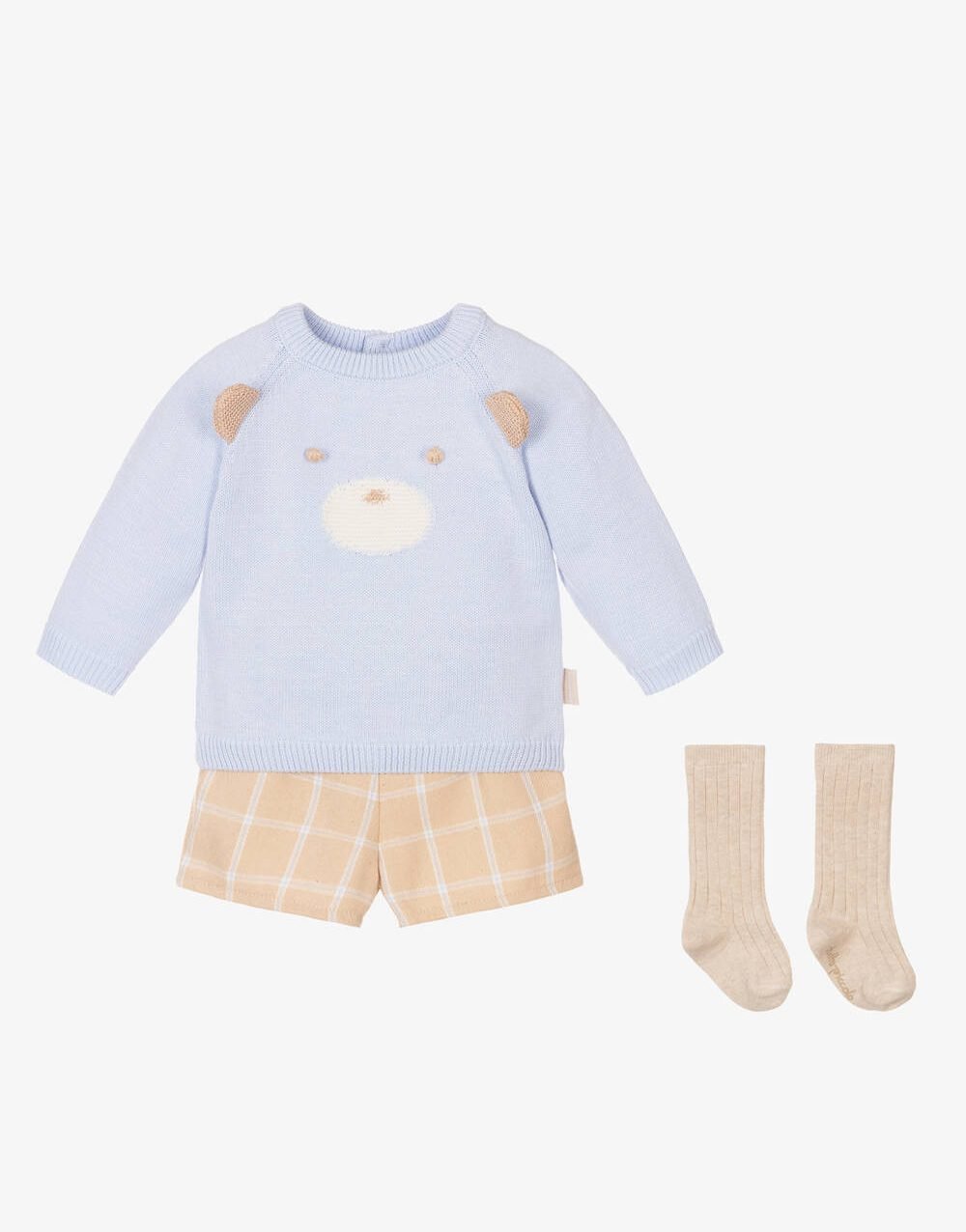 Boys Grey Knitted Shorts Set - الصورة 2